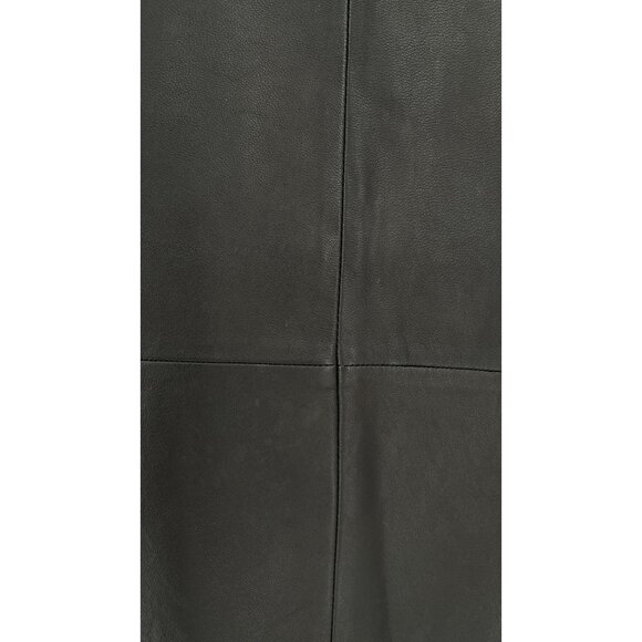 Trouve Black Leather Pointe Skirt Size 2 Pencil Straight Diagonal Zip Hem - Picture 4 of 12